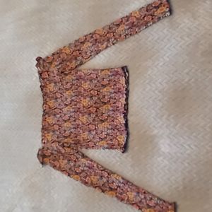 Floral off the shoulder smocked top size large.